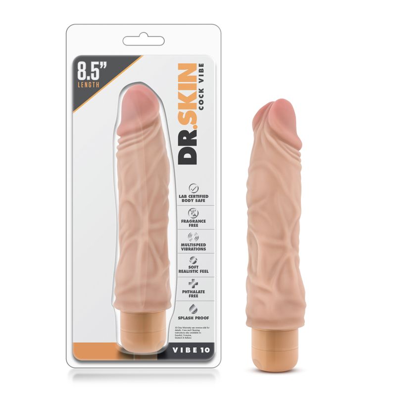 Dr Skin Cock Vibe 10 8.5 Inch Vibrating Cock in Beige > Vibrators > Realistic Vibrators