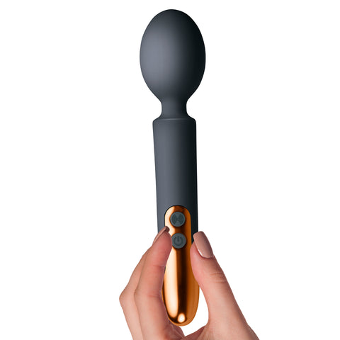 Oriel Rechargeable Wand Black Mini Massager with 10 Modes Electric Massager