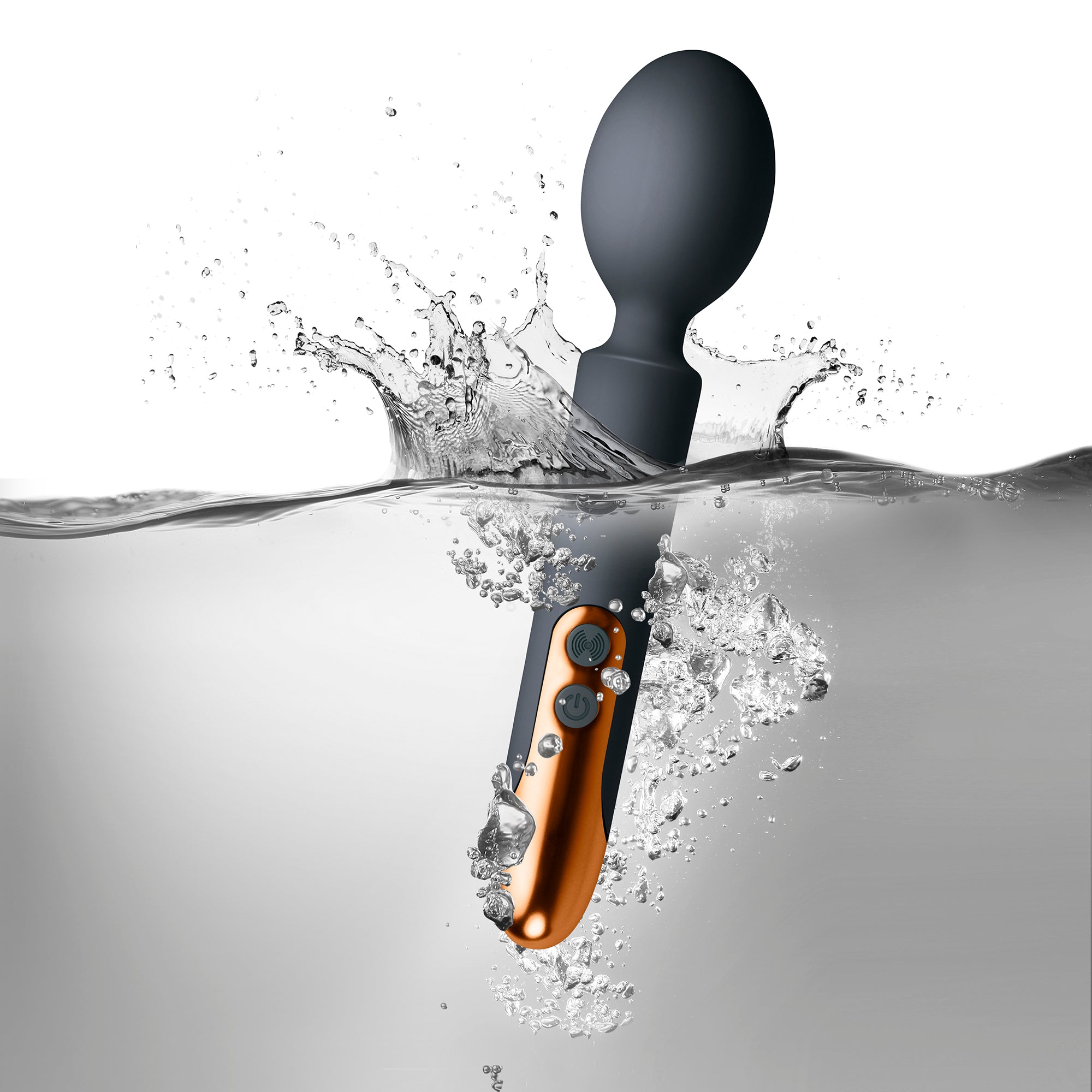 Oriel Rechargeable Wand Black Mini Massager with 10 Modes Electric Massager