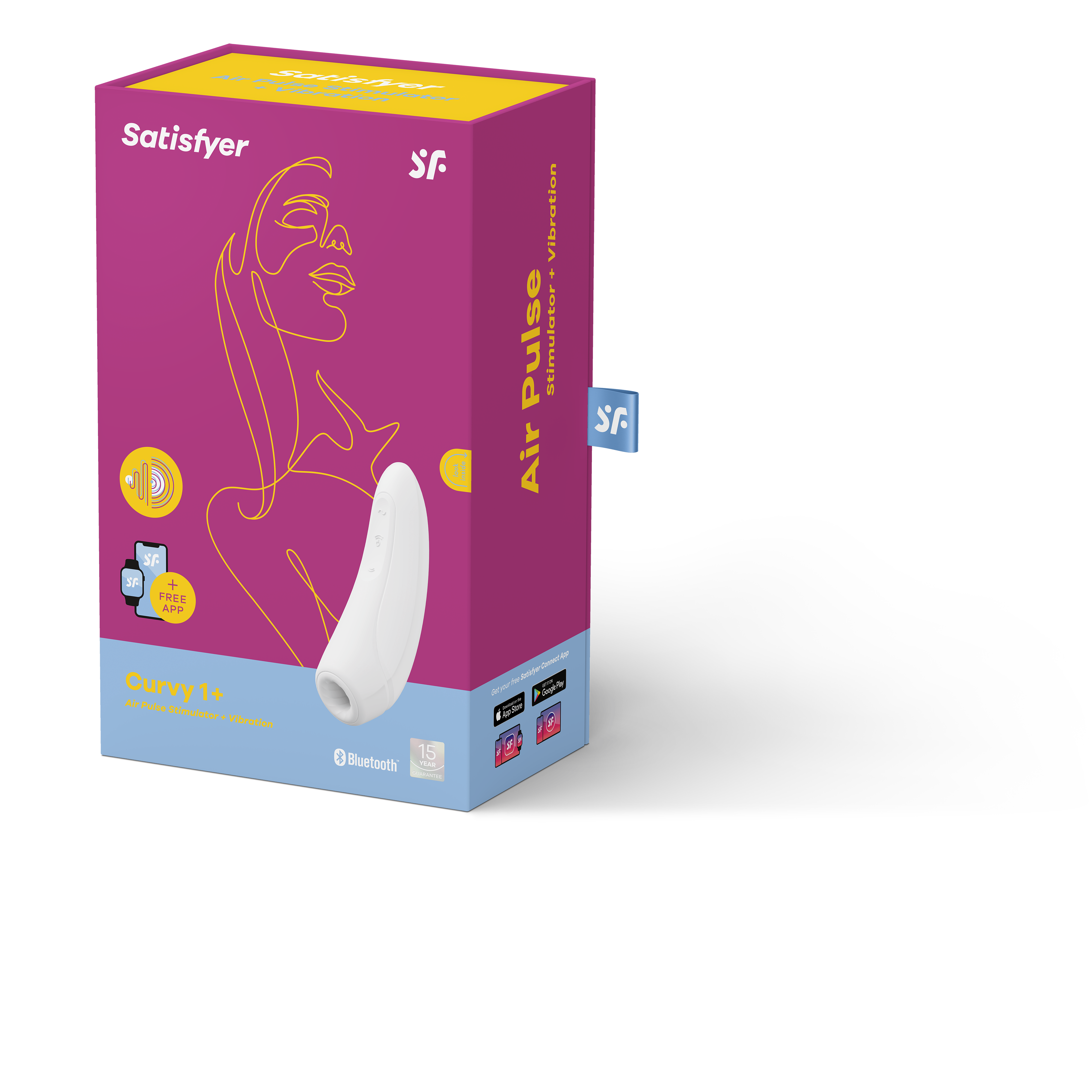 Satisfyer Curvy1+ Clitoral Stimulator – Rechargeable Silicone Pleasure Device > Sex Toys For Ladies > Air Pulsation