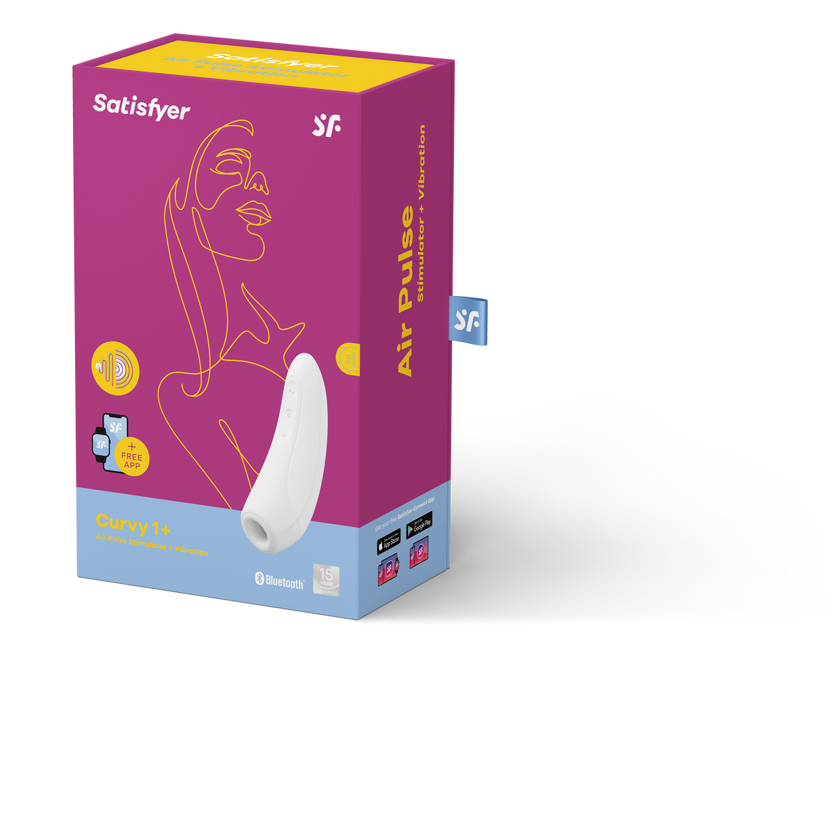 Satisfyer Curvy1+ Clitoral Stimulator – Rechargeable Silicone Pleasure Device > Sex Toys For Ladies > Air Pulsation