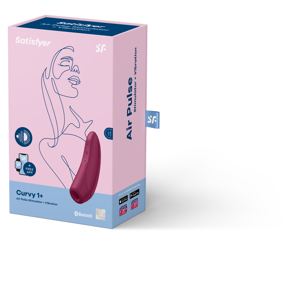 Satisfyer Curvy 1 Plus – App Enabled Clitoral Stimulator with Air-Pulse and Vibration Functions > Sex Toys For Ladies > Air Pulsation