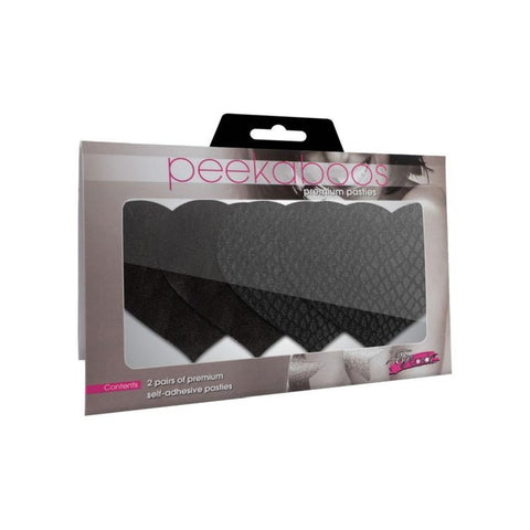Peekaboo Pasties Black Hearts Pasties