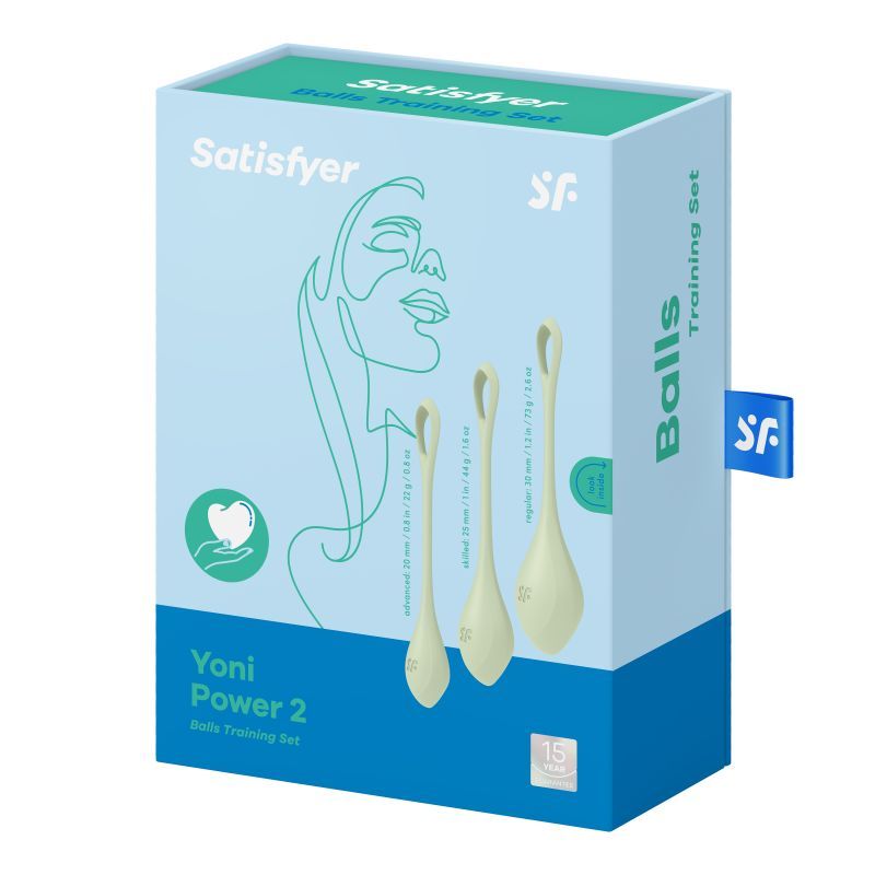 Satisfyer Yoni Power Balls 2 – Body-Safe Silicone 3 Sizes Pelvic Floor Exerciser Set > Sex Toys For Ladies > Kegel Exercise