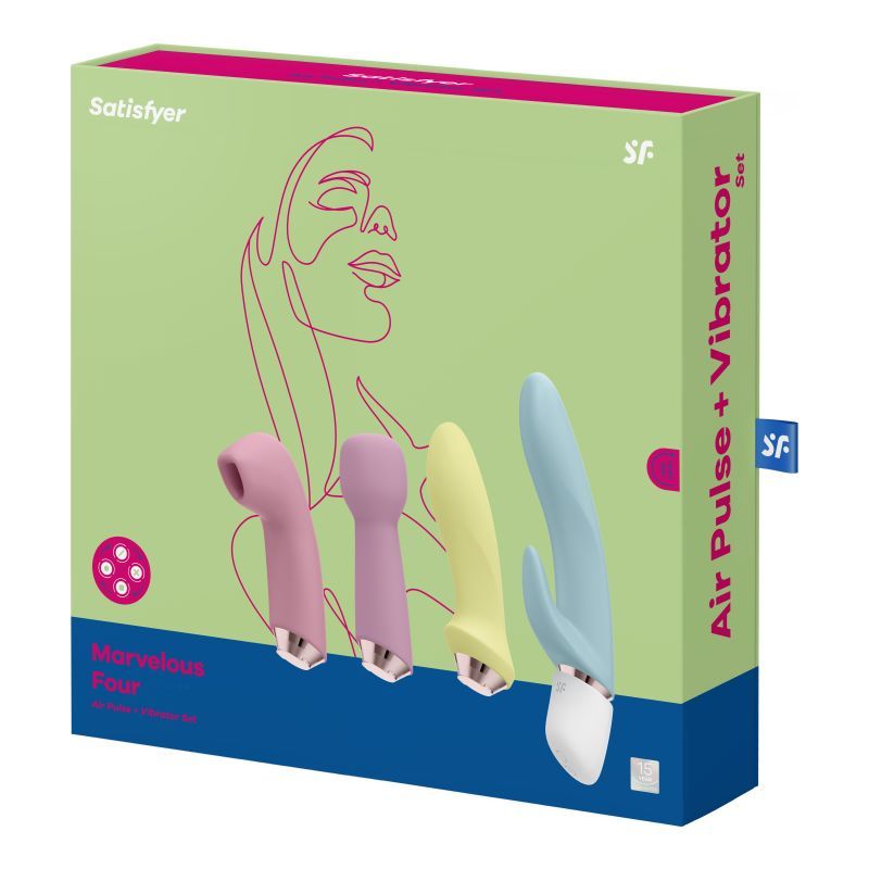 Satisfyer Marvelous Four – USB Rechargeable 4-in-1 Vibrator with Four Attachments > Sex Toys For Ladies > Air Pulsation