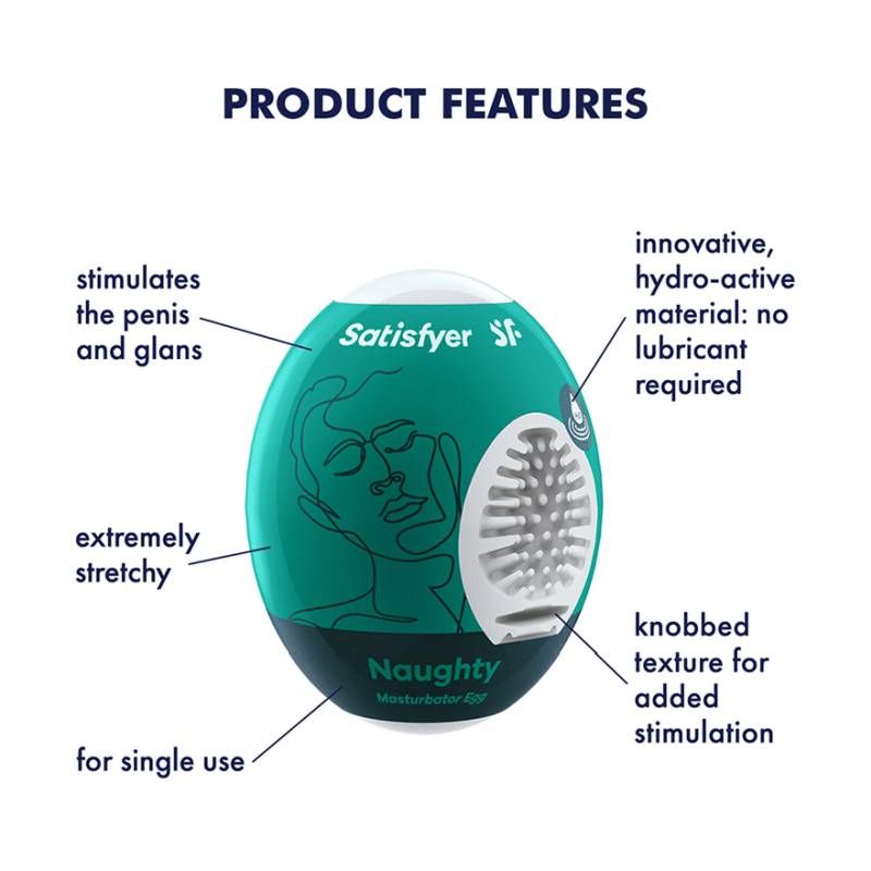 Satisfyer Masturbator Egg Naughty Compact Textured Masturbator Device > Sex Toys For Men > Masturbators Cup