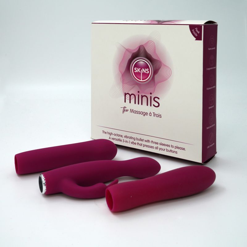Skins Minis Massage A Trois Pleasure Set – 3 Interchangeable Covers Bullet Vibrator Default Title > Vibrators > Mini Vibrators