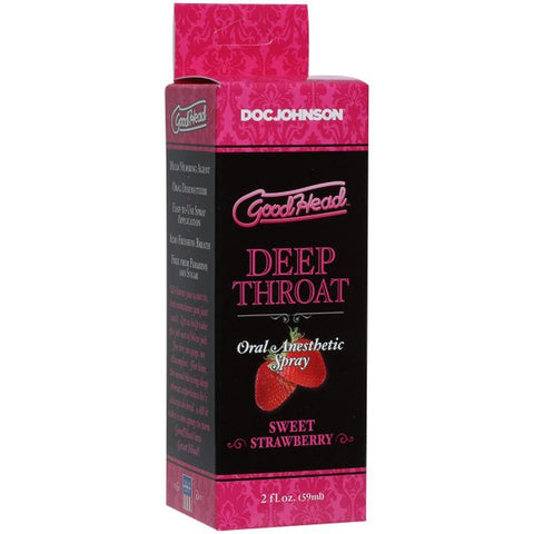 GoodHead Deep Throat Spray 59ml - Sweet Strawberry Flavor > Lube > Oral Gels & Sprays