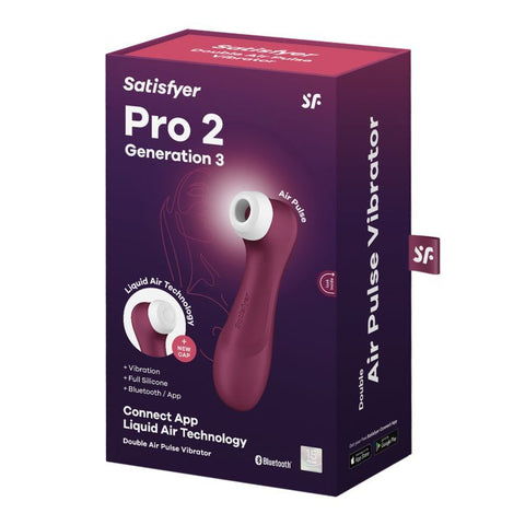 Satisfyer Pro 2 Gen 3 App Control Clitoral Stimulator Wine Red > Sex Toys For Ladies > Air Pulsation