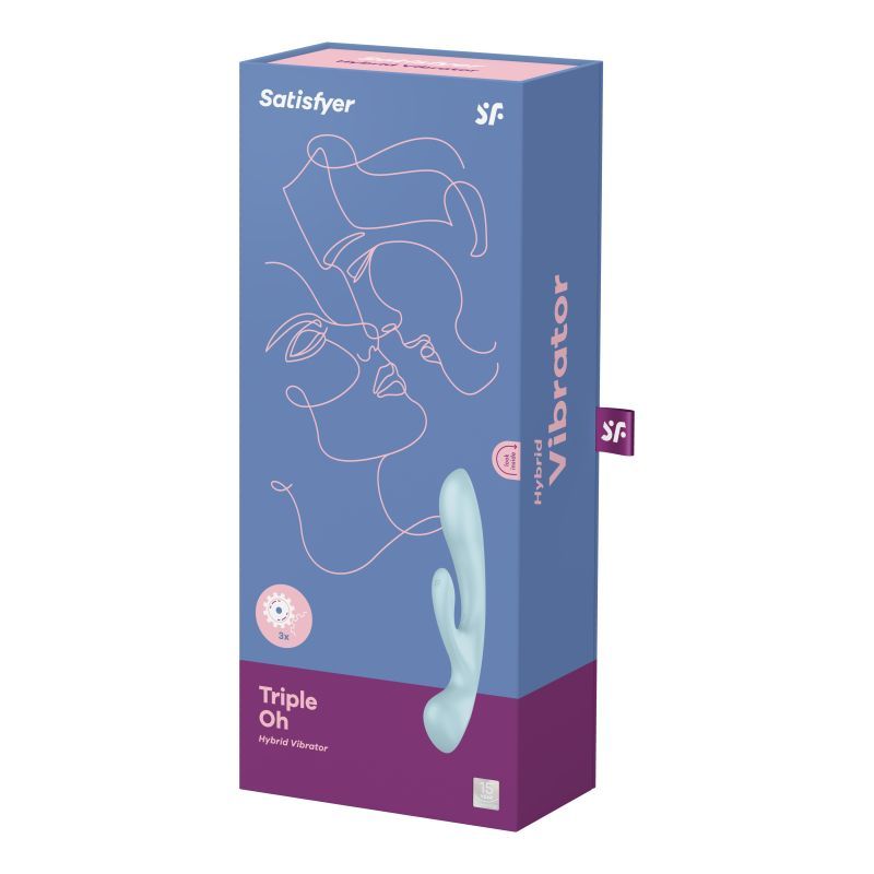 Satisfyer Triple Oh 24cm Dual Stimulation Rabbit Vibrator | 12 Modes > Vibrators > Ladies > Rabbit