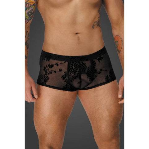 Noir Sheer Floral Lace Pants – Elegant Sheer Floral Print Pants Mens Briefs