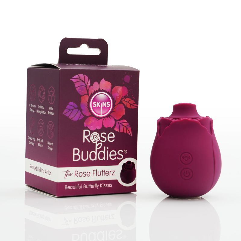 Skins Rose Buddies The Rose Flutters Rechargeable 130g Clitoral Vibrator > Sex Toys For Ladies > Rose Stimulators