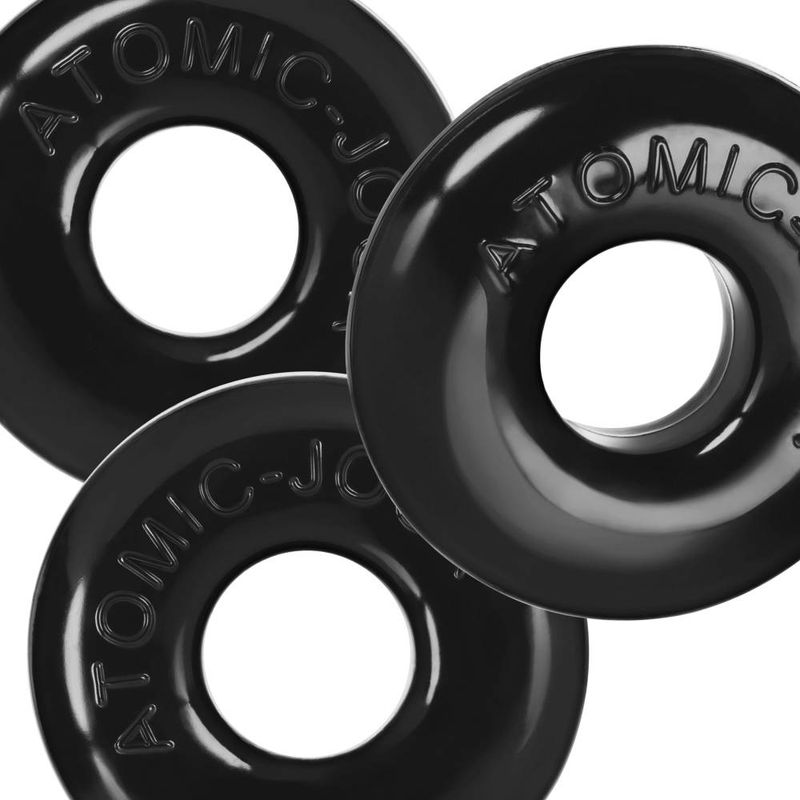Ringer Max Three Piece Cockring Set Black Black Cockrings