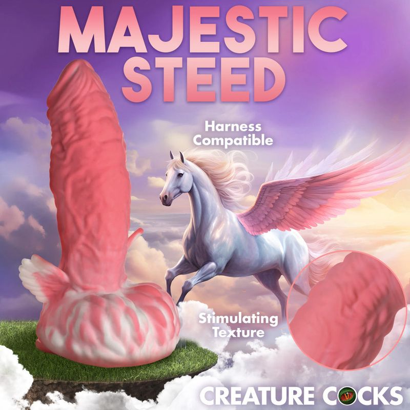 Creature Cocks Pegasus Peacker (Pink and White) – 8.5 Inch Girthy Dildo > Dildos > Fantasy