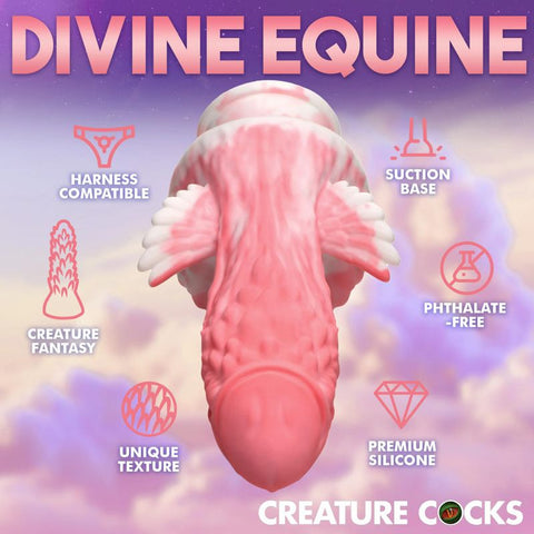 Creature Cocks Pegasus Peacker (Pink and White) – 8.5 Inch Girthy Dildo > Dildos > Fantasy