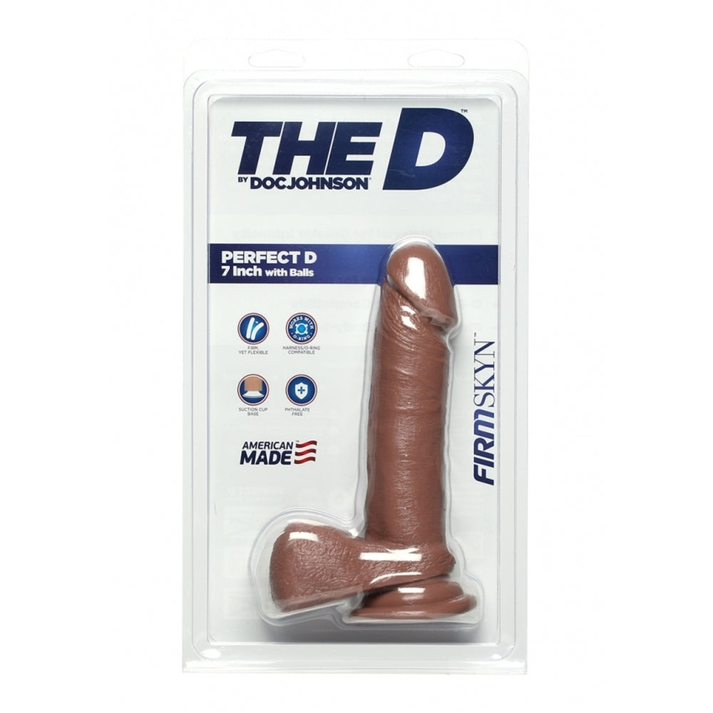 D Perfect D FirmSkyn 7 Inch Dildo With Balls Caramel > Realistic Dildos and Vibes > Realistic Dildos