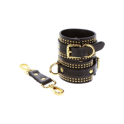 Taboom Vogue Studded Ankle Cuff Set With Gold Studs > Bondage Gear > Restraints