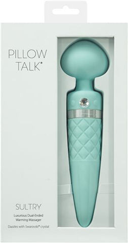 Pillow Talk Sultry Dual Ended Warming Massager Teal > Sex Toys > Massage Wands