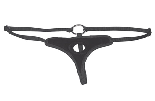 Lux Fetish Velvet Bikini Strap On Harness Adjustable Plush Black > Dildos > Strap On Harnesses