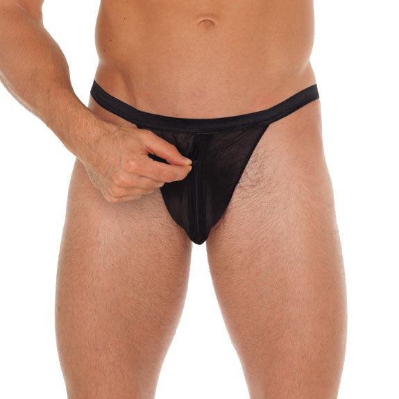 Mens Black GString With Pouch Default Title Mens G-Strings