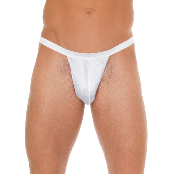 Mens White GString With Small White Pouch Default Title Mens G-Strings