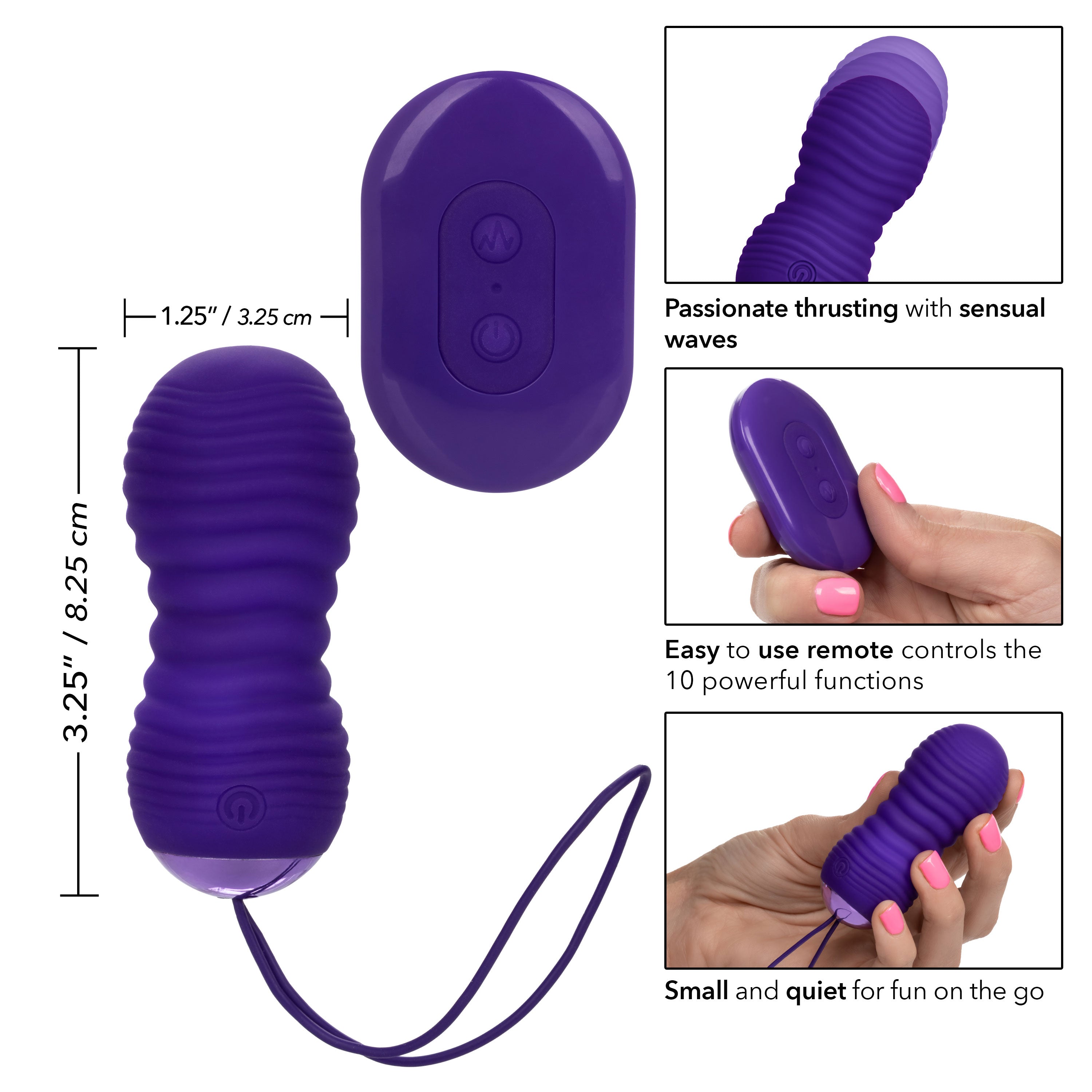 Slay ThrustMe Remote Control Ribbed Bullet Vibrator > Sex Toys For Ladies > Vibrating Eggs