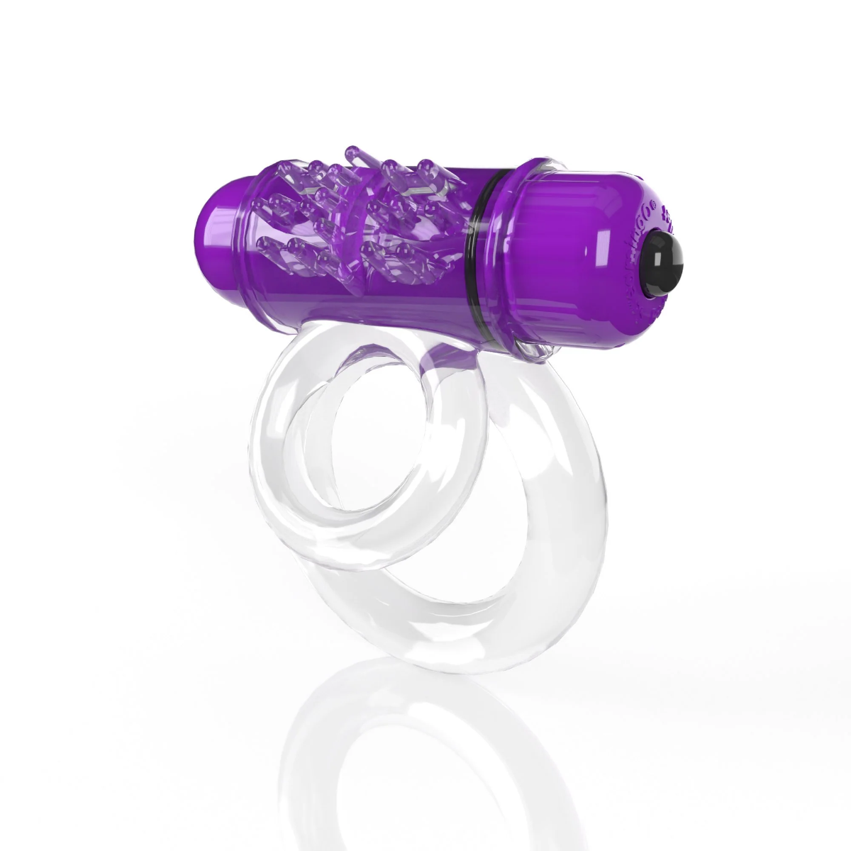 Double O 6 4B Low Pitch Bass Vibrating Ring with Raised Pleasure Ticklers and Extended Battery Life > Cock Ring > Vibrating