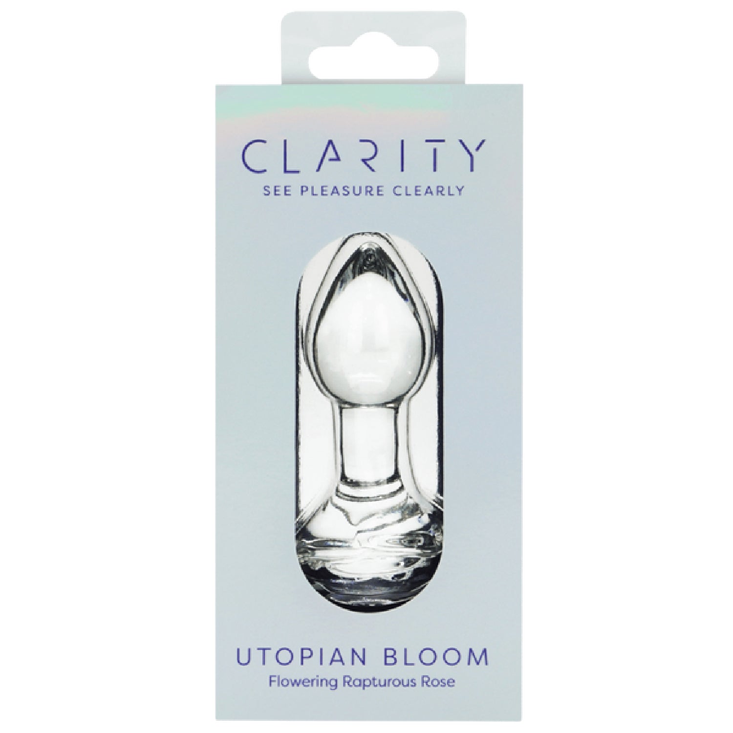 Clarity Utopian Bloom Handcrafted Glass 4.3 Inch Butt Plug Secondary image