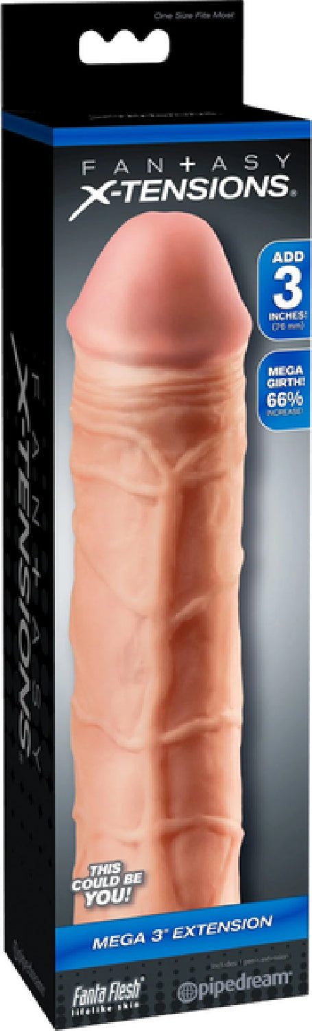Fantasy X-Tensions Mega 3 Inch Extension – Fanta Flesh Penis Extension Erection Enhancer > Sex Toys For Men > Penis Sleeves