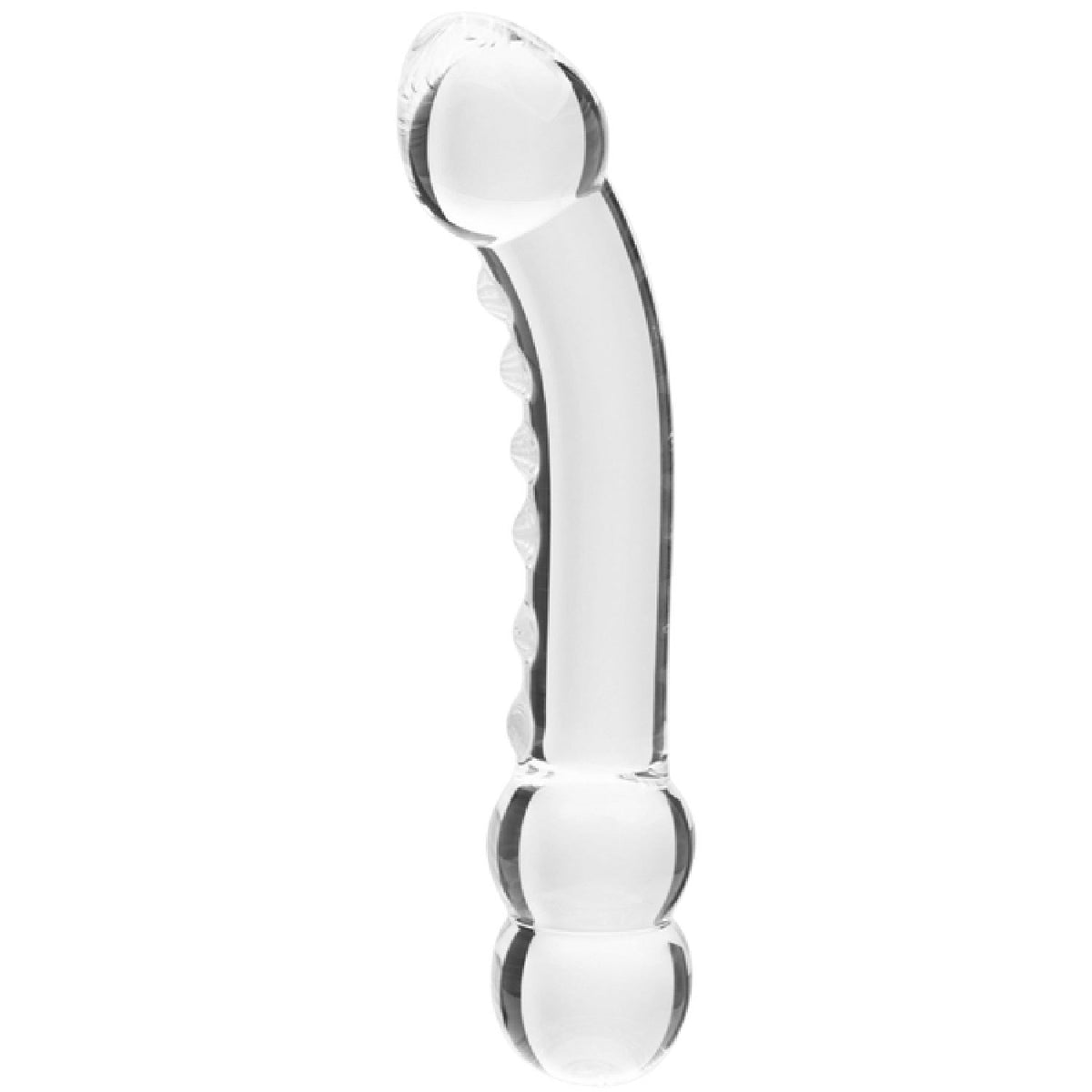 Celestial Ridge Borosilicate Glass Double-Ended Dildo – 6.4 Inch Sculpted Ridges > Glass > Dildos Main image