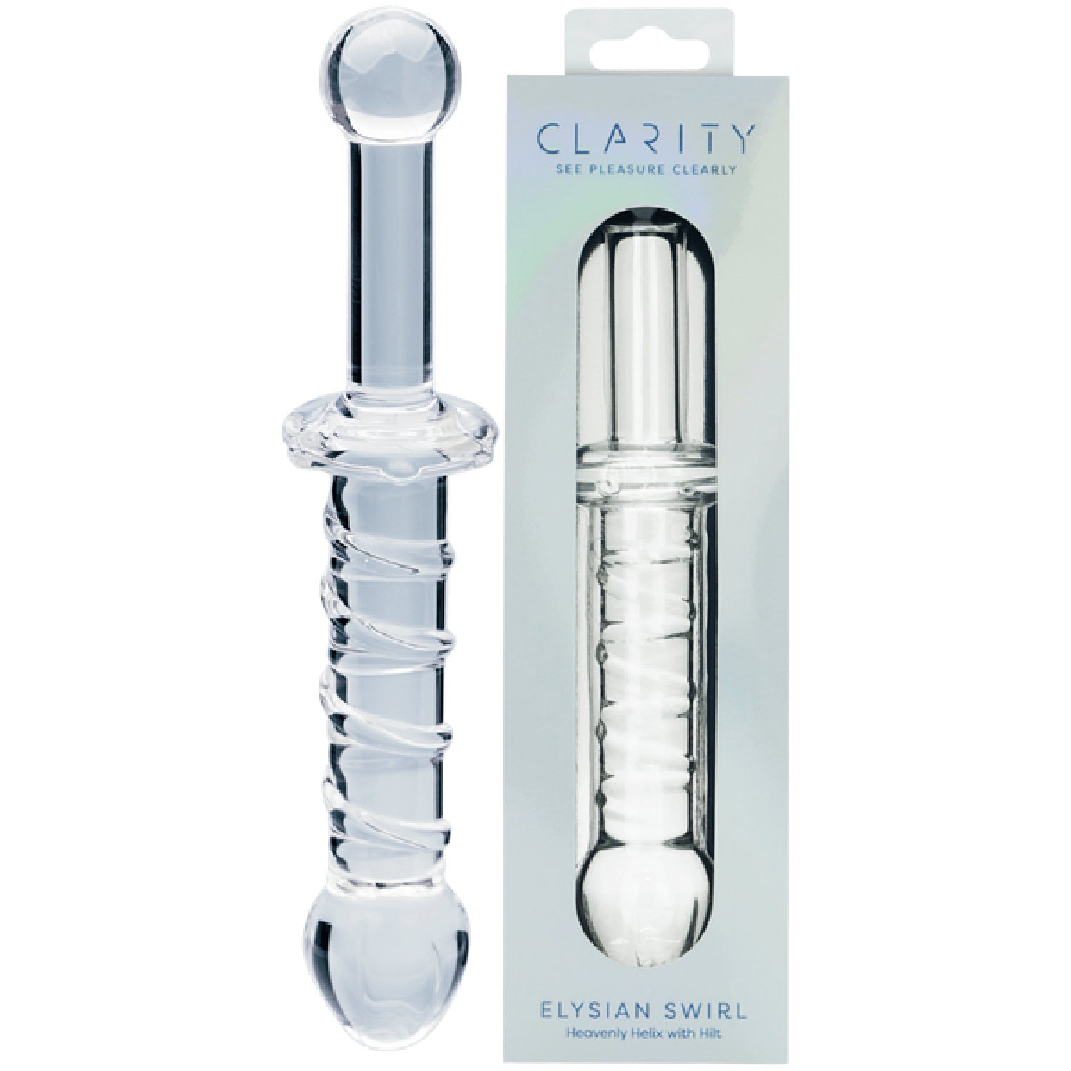 Elysian Swirl Handblown Borosilicate Glass 5.6 Inch Spiral Textured Dildo > Glass > Dildos Main image