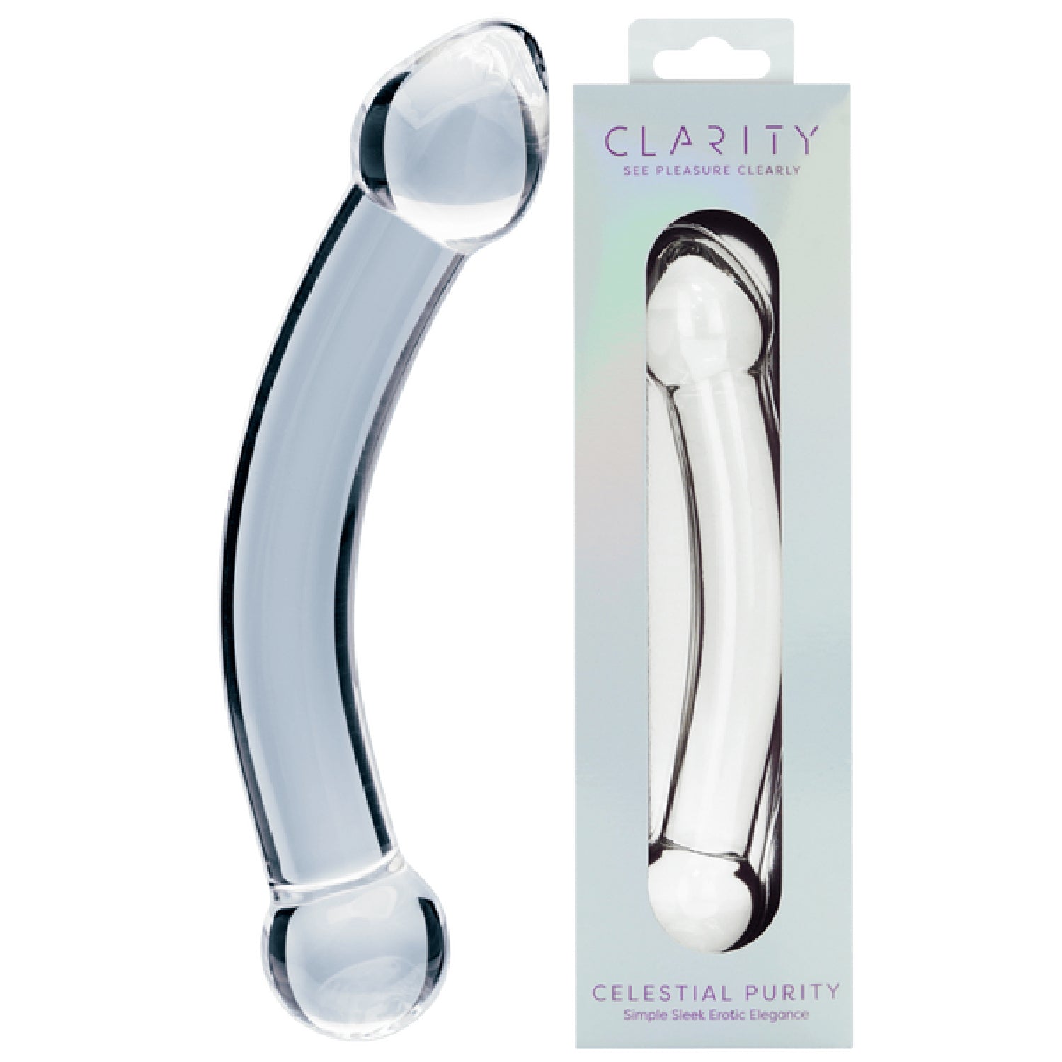 Celestial Purity 6.6 Inch Double-Ended Borosilicate Glass Dildo Secondary image