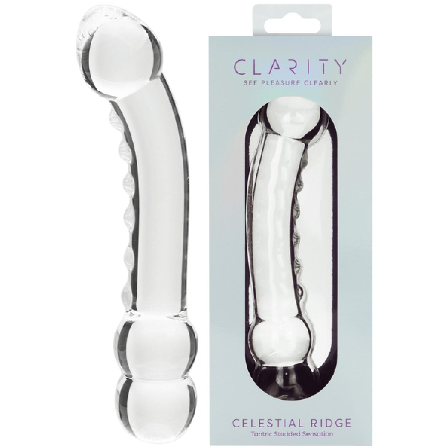 Celestial Ridge Borosilicate Glass Double-Ended Dildo – 6.4 Inch Sculpted Ridges > Glass > Dildos Main image