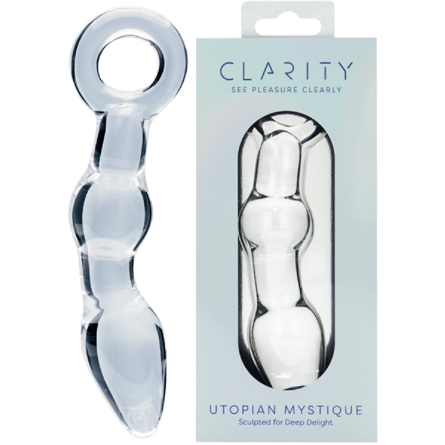 Utopian Mystique 5.2 Inch Ribbed Borosilicate Glass Anal Dildo > Glass > Dildos Main image