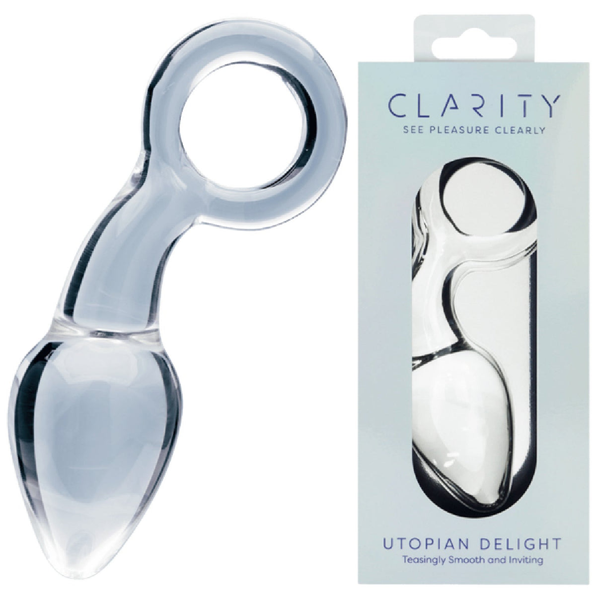 Clarity Utopian Delight – 3.5 Inch Handcrafted Borosilicate Glass Butt Plug > Glass > Dildos