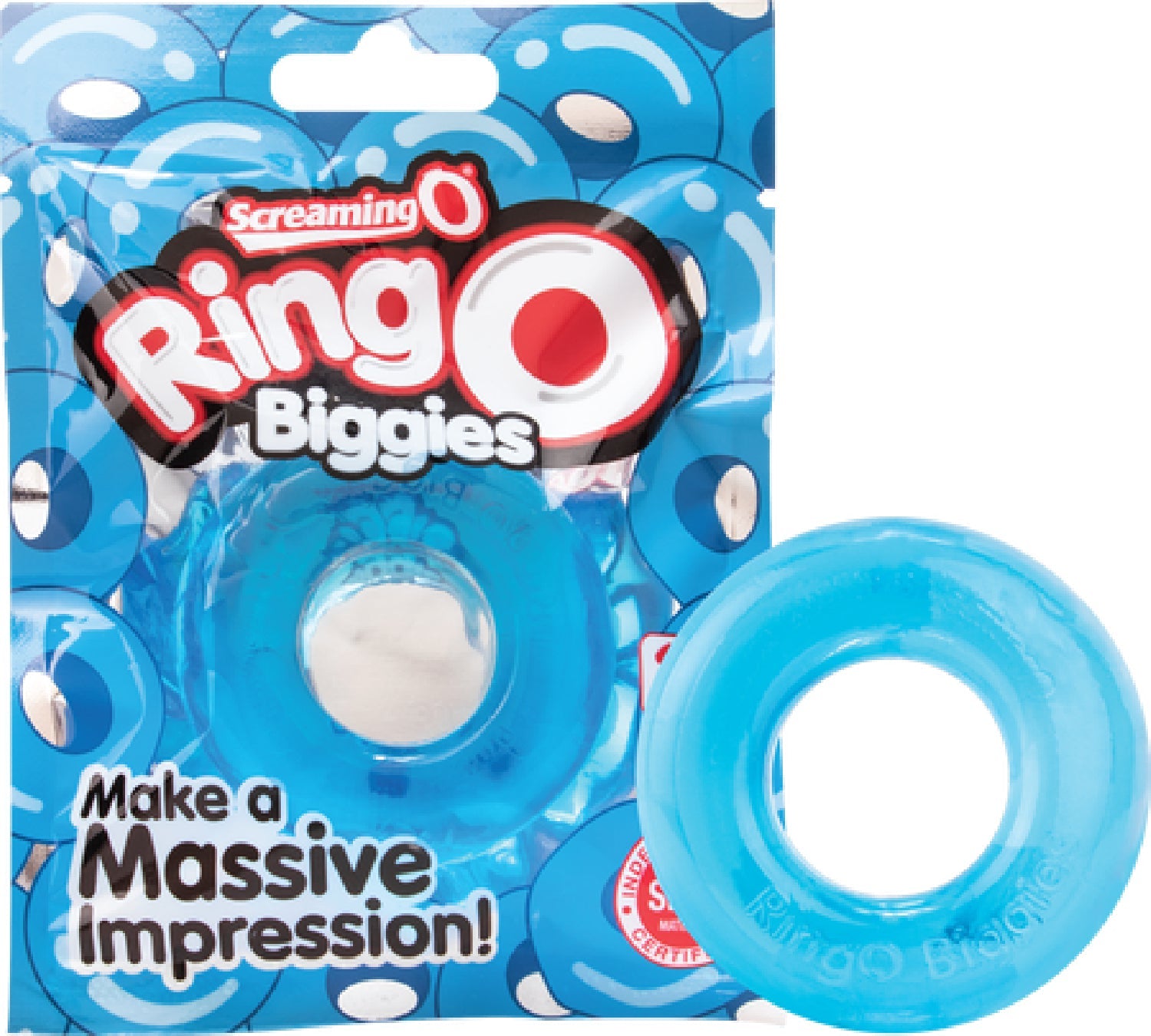 RingO Biggies Thicker Stretchy SEBS Cock Ring Blue > Cock Ring > Single