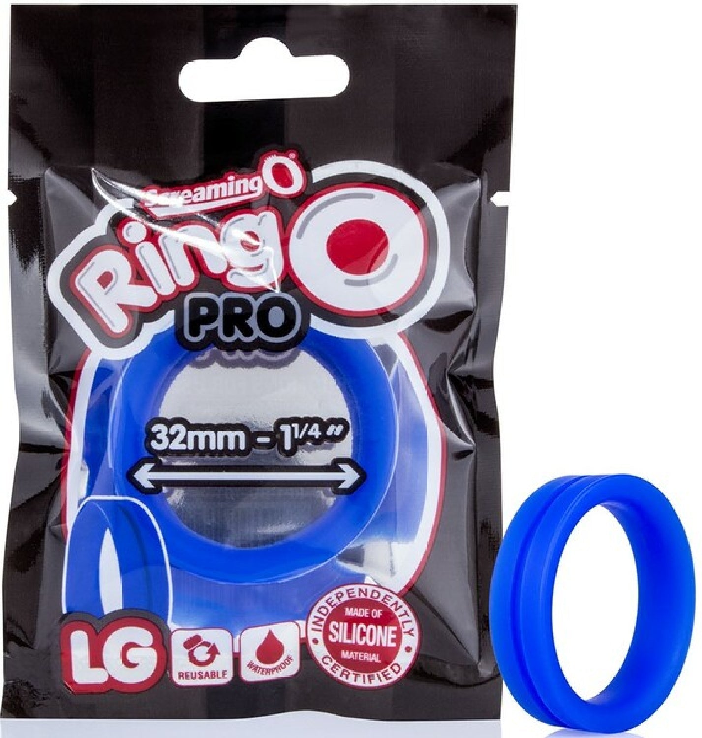 RingO Pro LG – Body-Safe Silicone Stretchy 1.25 Inch Penis Ring > Cock Ring > Single