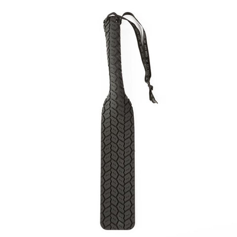 Sei Mio Vegan Leather Tyre Paddle – Tire-Tread Textured Spanking Paddle Black > Bondage Gear > Paddles