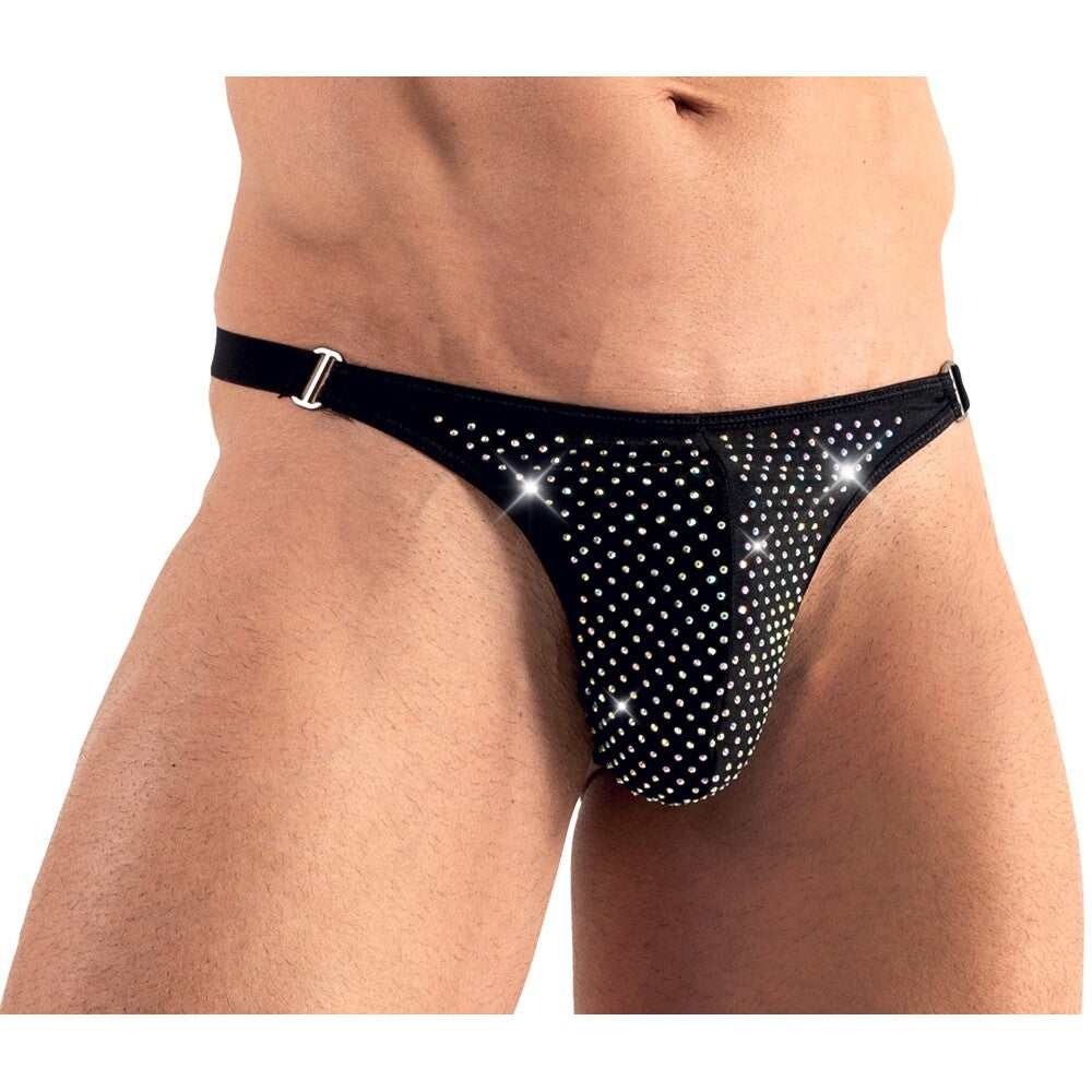Svenjoyment String With Sparkly Rhinestones (Black) – Exclusive Comfortable Lingerie > Sexy Briefs > Male