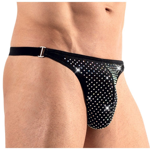 Svenjoyment String With Sparkly Rhinestones (Black) – Exclusive Comfortable Lingerie > Sexy Briefs > Male
