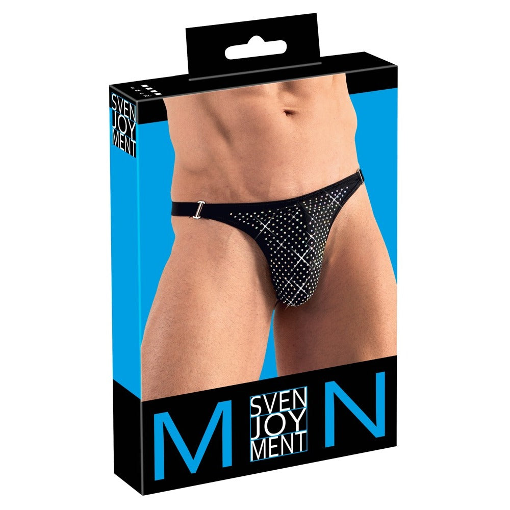 Svenjoyment String With Sparkly Rhinestones (Black) – Exclusive Comfortable Lingerie > Sexy Briefs > Male