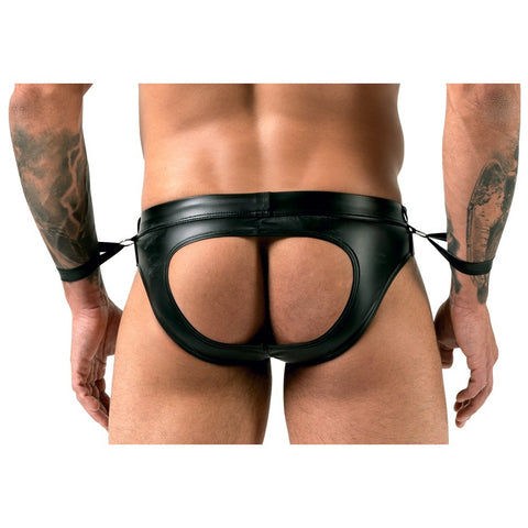 Svenjoyment Jock Brief (Black) – Matte Look Bondage Lingerie With Handcuffs > Sexy Briefs > Male