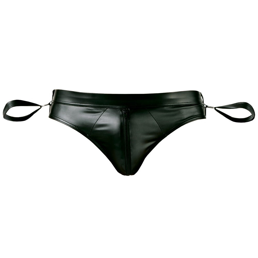 Svenjoyment Jock Brief (Black) – Matte Look Bondage Lingerie With Handcuffs > Sexy Briefs > Male