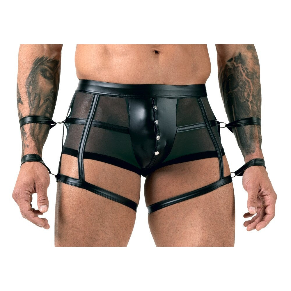 Svenjoyment Pants With Arm Restraints (Black) – Stretchy Bondage Pants > Sexy Briefs > Male