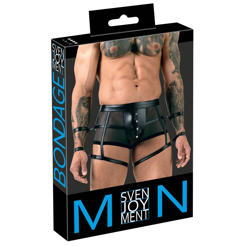 Svenjoyment Pants With Arm Restraints (Black) – Stretchy Bondage Pants > Sexy Briefs > Male