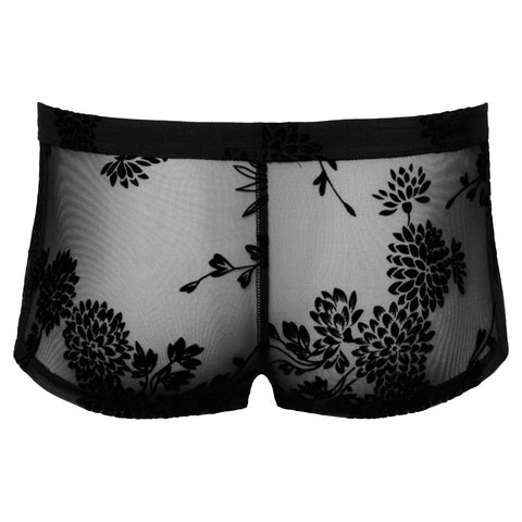 Noir Sheer Floral Lace Pants – Transparent Stretchy Elegant Lingerie Pants > Sexy Briefs > Male