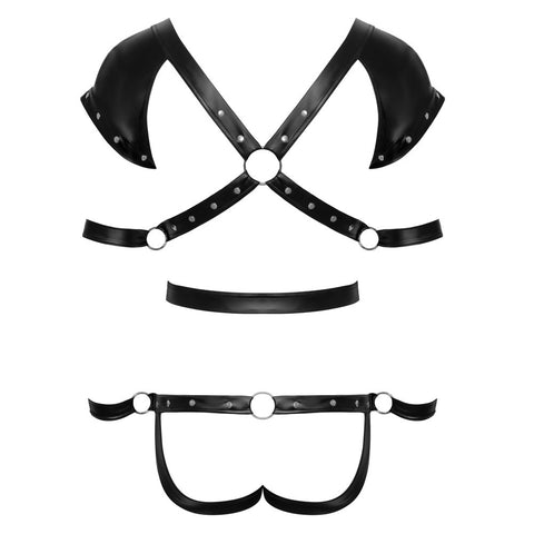 Svenjoyment Bondage Restraint Body (Black) – Adjustable Harness Lingerie Set Mens Harnesses