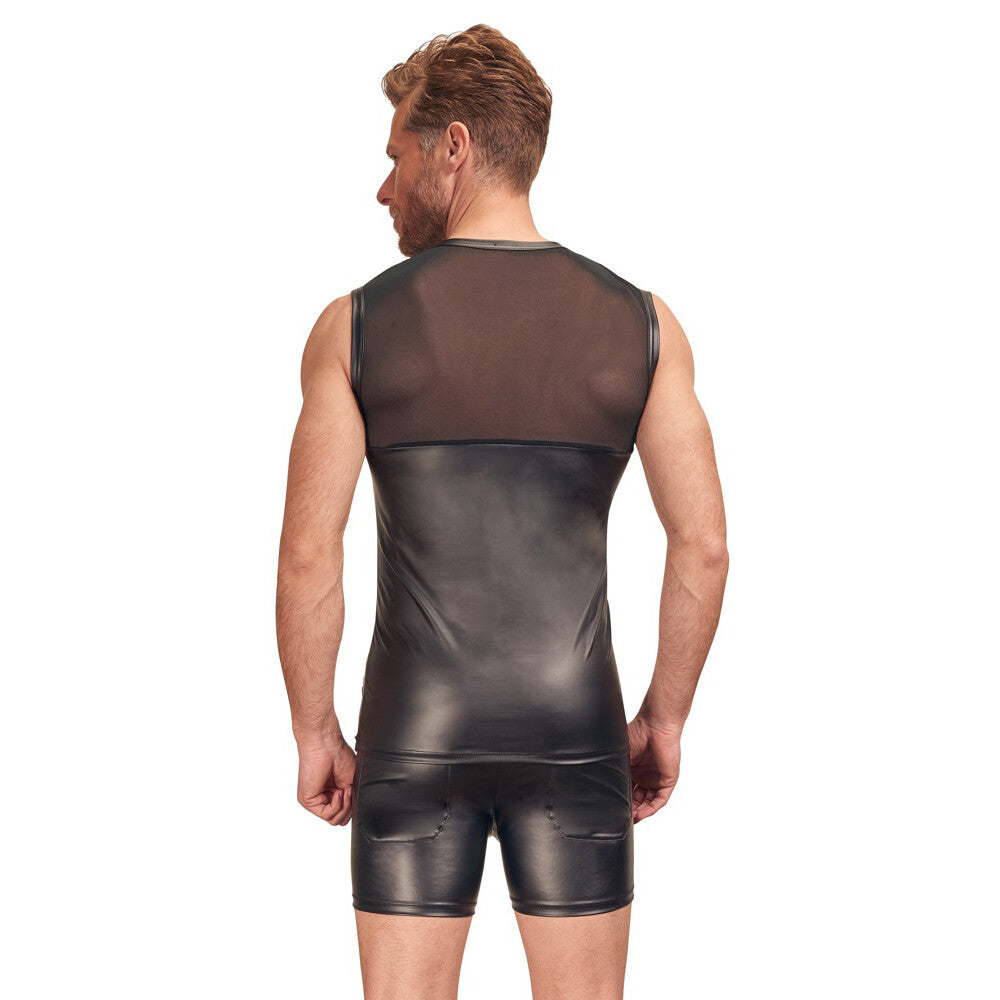 Nek Matte Look Shirt With Chest Harness (Black) > Clothes > Mens Apparel