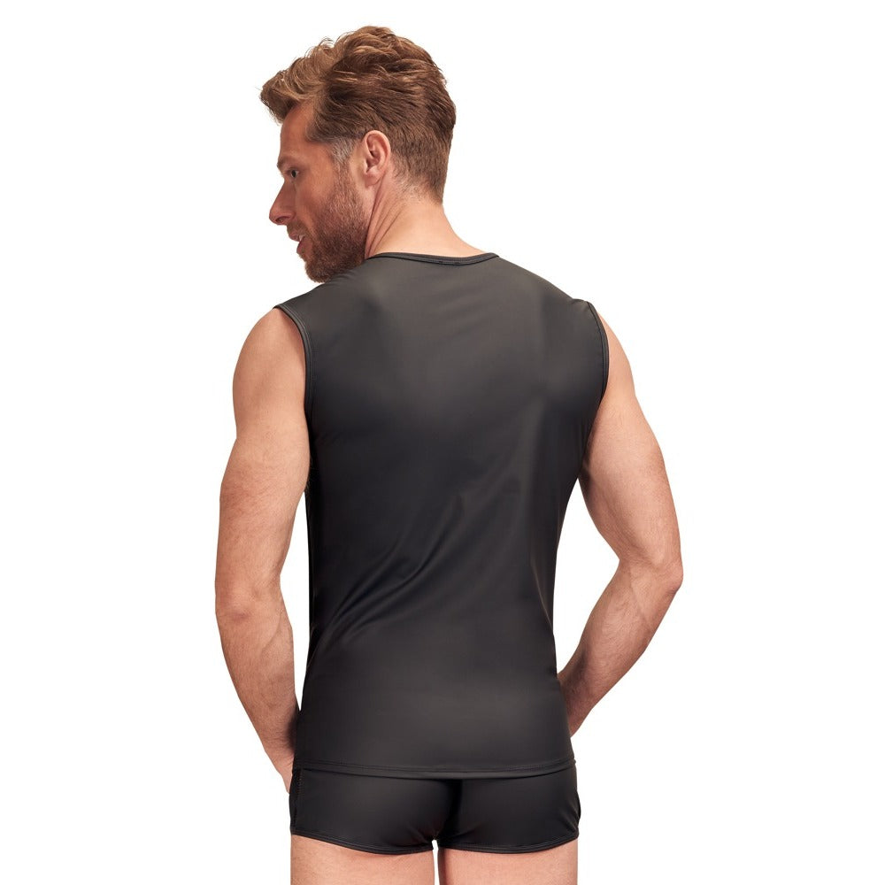 NEK Matte Look Sleeveless Shirt (Black) – Comfortable Stretchy Shirt > Clothes > Mens Apparel
