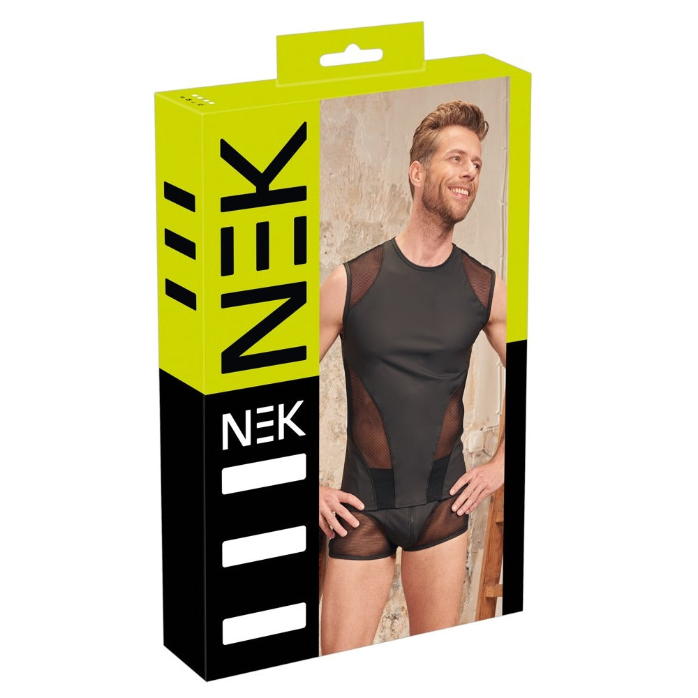 NEK Matte Look Sleeveless Shirt (Black) – Stretchy Comfortable Sleeveless Shirt Mens Apparel